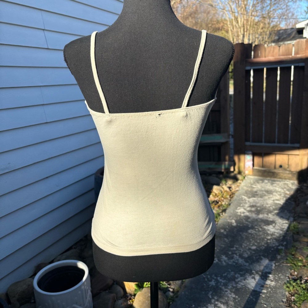 XOXO Vintage Nude Beaded Tank Top Floral Print Y2K Size Medium - Picture 7 of 16